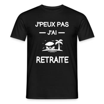 je peux pas j'ai retraite retraité humour - T-shirt homme - noir - Devant - AI Model Male 178 light (178cm)