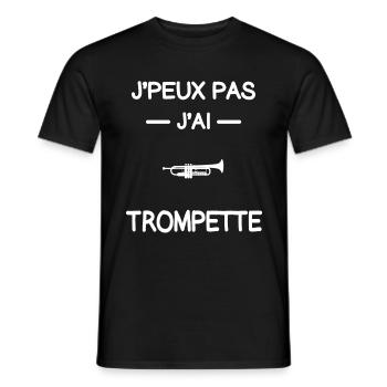 je peux pas j'ai trompette trompetiste humour - T-shirt homme - noir - Devant - AI Model Male 178 light (178cm)