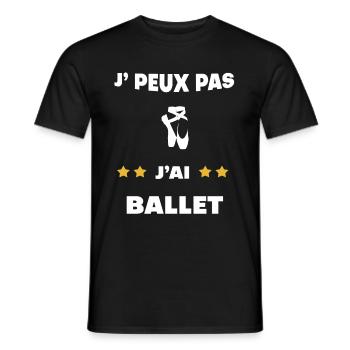 je peux pas j'ai ballet cadeau danseur - T-shirt homme - noir - Devant - AI Model Male 178 light (178cm)