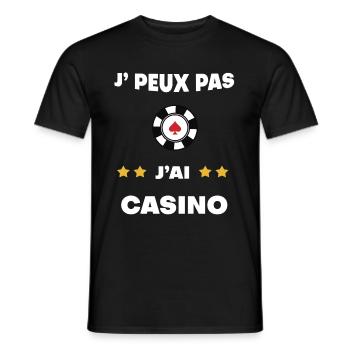 je peux pas j'ai casino cadeau croupier - T-shirt homme - noir - Devant - AI Model Male 178 light (178cm)