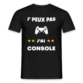 je peux pas j'ai console cadeau gamer - T-shirt homme - noir - Devant - AI Model Male 178 light (178cm)