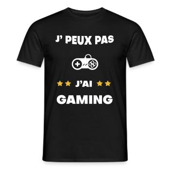 je peux pas j'ai gaming cadeau gameur - T-shirt homme - noir - Devant - AI Model Male 178 light (178cm)