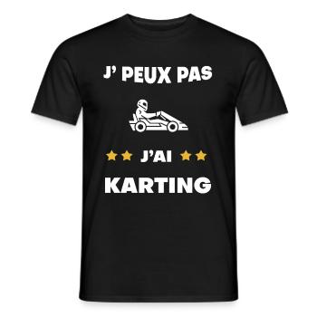 je peux pas j'ai karting cadeau pilote - T-shirt homme - noir - Devant - AI Model Male 178 light (178cm)
