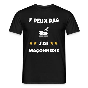 je peux pas j'ai maçonnerie cadeau maçon - T-shirt homme - noir - Devant - AI Model Male 178 light (178cm)