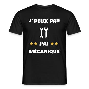 je peux pas j'ai mécanique cadeau mécanicien - T-shirt homme - noir - Devant - AI Model Male 178 light (178cm)