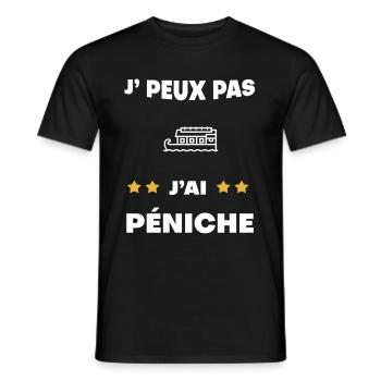 je peux pas j'ai péniche cadeau batelier - T-shirt homme - noir - Devant - AI Model Male 178 light (178cm)