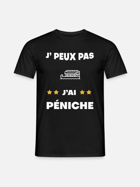 je peux pas j'ai péniche cadeau batelier - T-shirt homme - noir