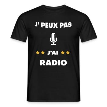 je peux pas j'ai radio cadeau animateur - T-shirt homme - noir - Devant - AI Model Male 178 light (178cm)