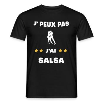 je peux pas j'ai salsa cadeau salsero - T-shirt homme - noir - Devant - AI Model Male 178 light (178cm)