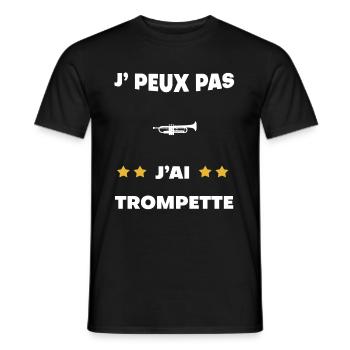 je peux pas j'ai trompette cadeau trompetiste - T-shirt homme - noir - Devant - AI Model Male 178 light (178cm)