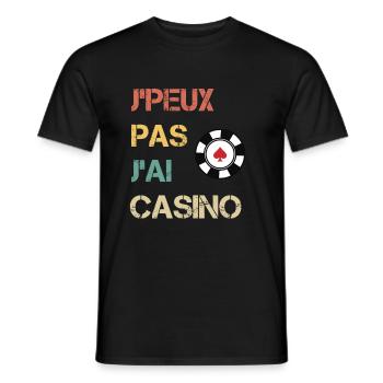 je peux pas j'ai casino cadeau croupier - T-shirt homme - noir - Devant - AI Model Male 178 light (178cm)
