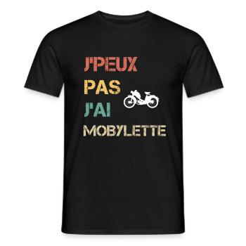 je peux pas j'ai mobylette cadeau mobeur - T-shirt homme - noir - Devant - AI Model Male 178 light (178cm)