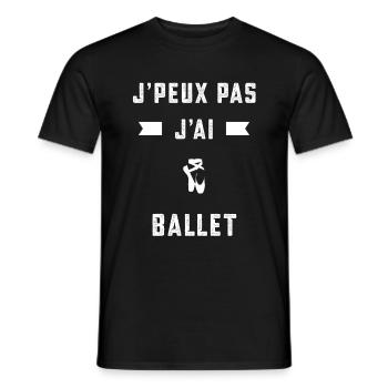 je peux pas j'ai ballet danseur cadeau - T-shirt homme - noir - Devant - AI Model Male 178 light (178cm)