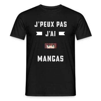 je peux pas j'ai mangas mangaka cadeau - T-shirt homme - noir - Devant - AI Model Male 178 light (178cm)