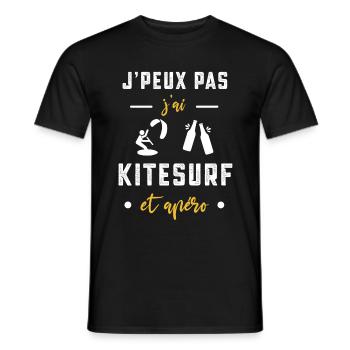 je peux pas j'ai Kitesurf apéro humour - T-shirt homme - noir - Devant - AI Model Male 178 light (178cm)