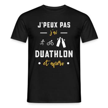 je peux pas j'ai duathlon apéro humour - T-shirt homme - noir - Devant - AI Model Male 178 light (178cm)