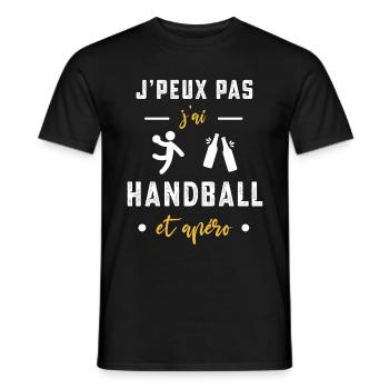 je peux pas j'ai handball apéro humour - T-shirt homme - noir - Devant - AI Model Male 178 light (178cm)