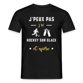 je peux pas j'ai hockey sur glace apéro humour - T-shirt homme - noir - Devant - AI Model Male 178 light (178cm)