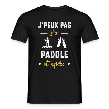 je peux pas j'ai paddle apéro humour - T-shirt homme - noir - Devant - AI Model Male 178 light (178cm)