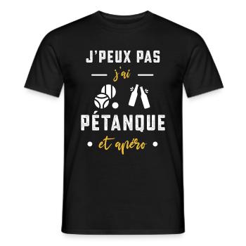 je peux pas j'ai pétanque apéro humour - T-shirt homme - noir - Devant - AI Model Male 178 light (178cm)