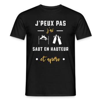 je peux pas j'ai saut en hauteur apéro humour - T-shirt homme - noir - Devant - AI Model Male 178 light (178cm)