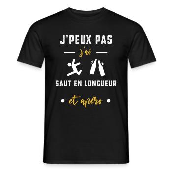 je peux pas j'ai saut en longueur apéro humour - T-shirt homme - noir - Devant - AI Model Male 178 light (178cm)