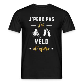 je peux pas j'ai vélo apéro humour - T-shirt homme - noir - Devant - AI Model Male 178 light (178cm)