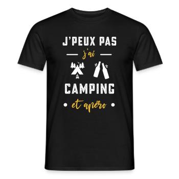 je peux pas j'ai camping apéro humour - T-shirt homme - noir - Devant - AI Model Male 178 light (178cm)
