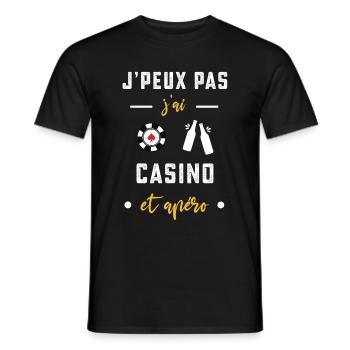 je peux pas j'ai casino apéro humour - T-shirt homme - noir - Devant - AI Model Male 178 light (178cm)