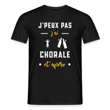 je peux pas j'ai chorale apéro humour - T-shirt homme - noir - Devant - AI Model Male 178 light (178cm)