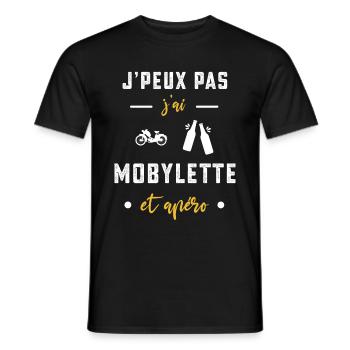 je peux pas j'ai mobylette apéro humour - T-shirt homme - noir - Devant - AI Model Male 178 light (178cm)