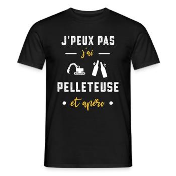 je peux pas j'ai pelleteuse apéro humour - T-shirt homme - noir - Devant - AI Model Male 178 light (178cm)