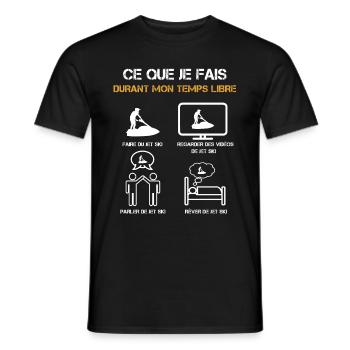 ce que je fais durant mon temps libre jet ski - T-shirt homme - noir - Devant - AI Model Male 178 light (178cm)