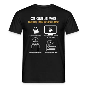 ce que je fais durant mon temps libre synchro - T-shirt homme - noir - Devant - AI Model Male 178 light (178cm)