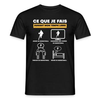 durant temps libre basketball - T-shirt homme - noir - Devant - AI Model Male 178 light (178cm)