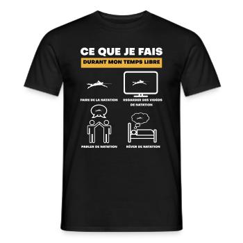 durant temps libre natation - T-shirt homme - noir - Devant - AI Model Male 178 light (178cm)