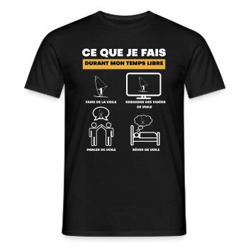 durant temps libre voile - T-shirt homme - noir - Devant - AI Model Male 178 light (178cm)
