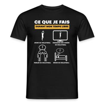 durant temps libre volleyball - T-shirt homme - noir - Devant - AI Model Male 178 light (178cm)
