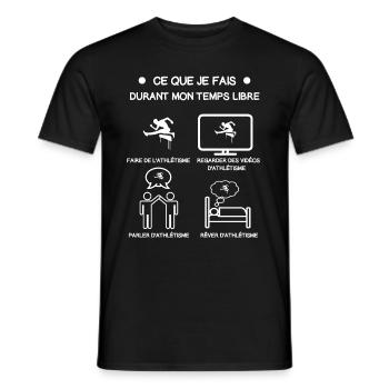 cadeau athlétisme temps libre - T-shirt homme - noir - Devant - AI Model Male 178 light (178cm)