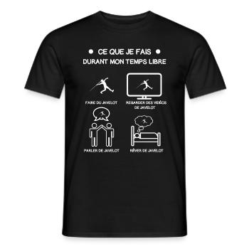 cadeau javelot temps libre - T-shirt homme - noir - Devant - AI Model Male 178 light (178cm)