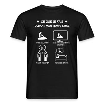 cadeau jet ski temps libre - T-shirt homme - noir - Devant - AI Model Male 178 light (178cm)