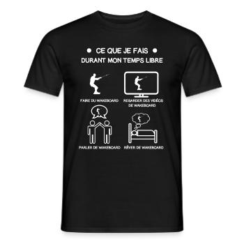 cadeau wakeboard temps libre - T-shirt homme - noir - Devant - AI Model Male 178 light (178cm)