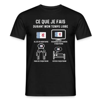 aquitaine temps libre cadeau - T-shirt homme - noir - Devant - AI Model Male 178 light (178cm)