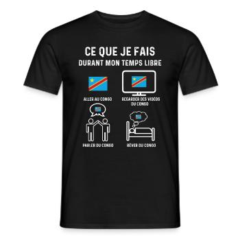 congo Kinshasa temps libre cadeau - T-shirt homme - noir - Devant - AI Model Male 178 light (178cm)