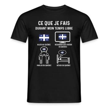 Québec temps libre cadeau - T-shirt homme - noir - Devant - AI Model Male 178 light (178cm)