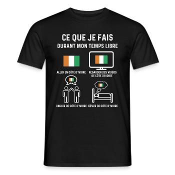 côte d'ivoire temps libre cadeau - T-shirt homme - noir - Devant - AI Model Male 178 light (178cm)