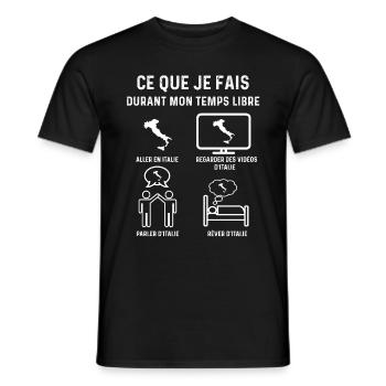 italie pays temps libre cadeau - T-shirt homme - noir - Devant - AI Model Male 178 light (178cm)
