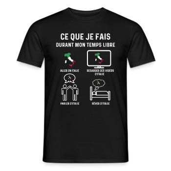 italie temps libre cadeau - T-shirt homme - noir - Devant - AI Model Male 178 light (178cm)