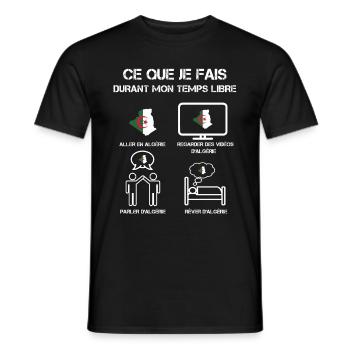 Free time Algeria DZ - Men's T-Shirt - black - Front - AI Model Male 178 light (178cm)