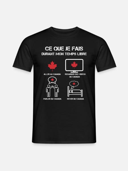 temps libre canada feuille - T-shirt homme - noir